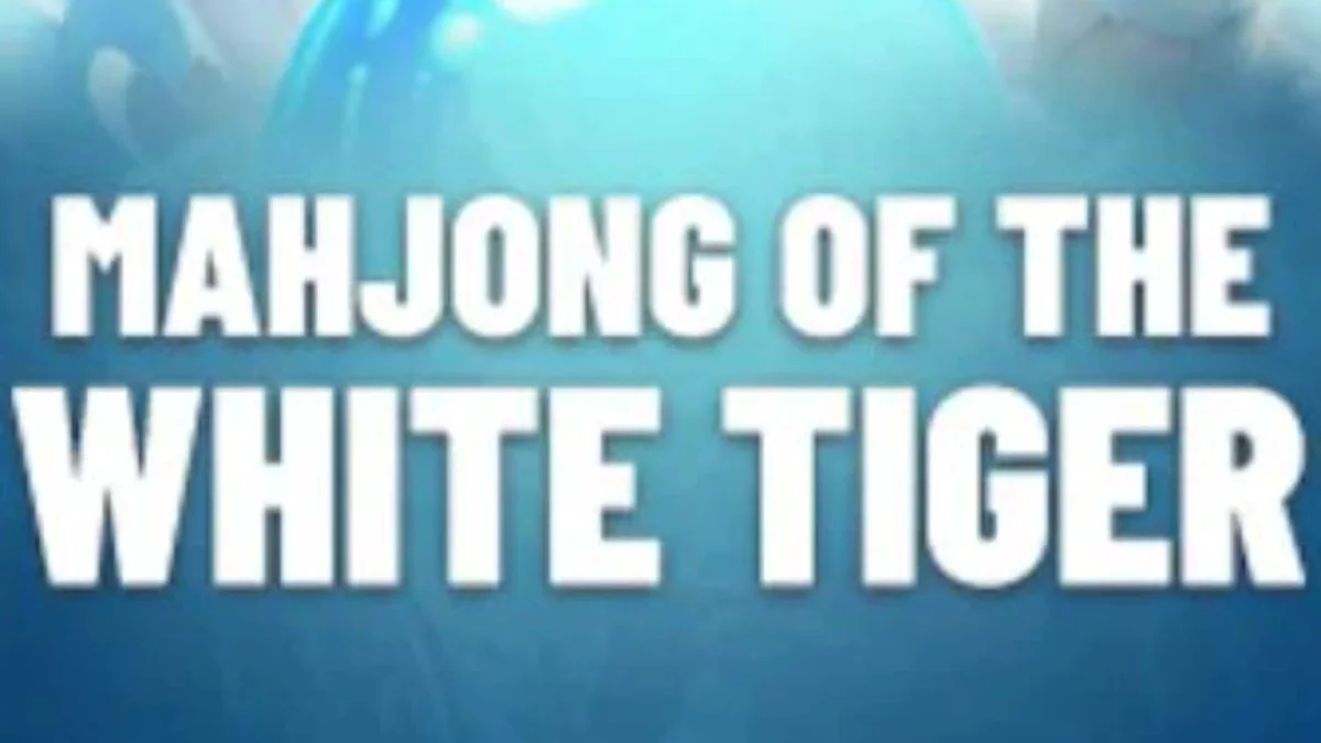 Mahjong of the White Tiger slot machine interface with golden symbols and tiger theme